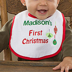 My First Christmas Personalized Baby Bib