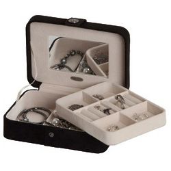 Giana Plush Fabric Jewelry Box with Lift Out Tray