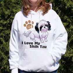 I Love My Shih Tzu Personalized Hooded Sweatshirt