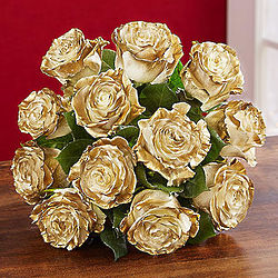 Dazzling Golden Air Brushed Roses Bouquet