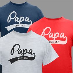 Personalized Papa Since T-Shirt