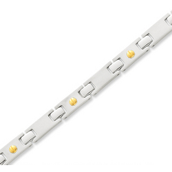 18k Yellow Gold Regular 8mm Men's Stainless Steel Bracelet