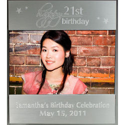 Engraved 21st Birthday Silver Picture Frame