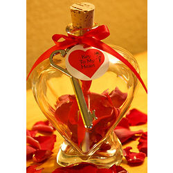 Romantic Message in a Glass Heart Bottle