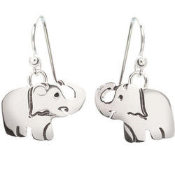 Happy Elephant Sterling Silver Earrings