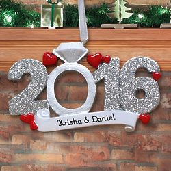 Personalized 2016 Engagement Ornament