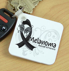 Melanoma Awareness Ribbon Key Chain