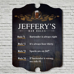 Code of Ethics Personalized Wooden Bar Sign