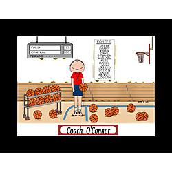 Personalized Basketball Coach Cartoon with Player Roster