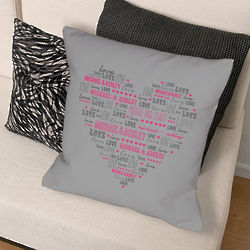 Personalized Heart Throw Pillow - FindGift.com