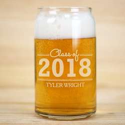 Personalized Graduation Beer Can Glass