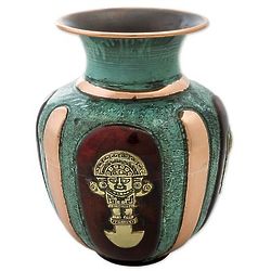 Pre-Inca Charm Copper and Bronze Decorative Vase