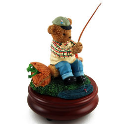 Gone Fishing Musical Bear Figurine