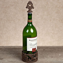 Ornate Wine Bottle Caddy & Stopper