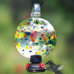 Dew-Drop Carnival Glass Hummingbird Feeder