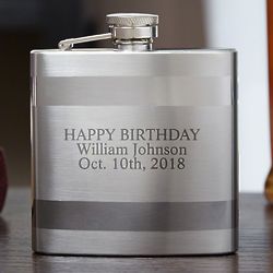 Banded Stainless Steel Flask