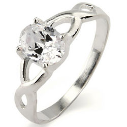 Oval Cut CZ Infinity Promise Ring