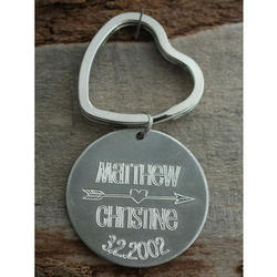 Arrow of Love Personalized Wedding Key Chain