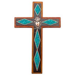 Chrysocolla and Copper 7" Wall Cross
