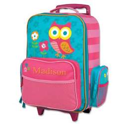 Girl's Personalized Owl Rolling Luggage