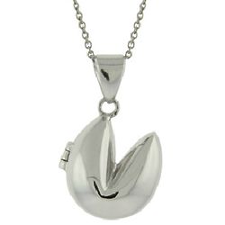Sterling Silver Lucky Fortune Cookie Locket