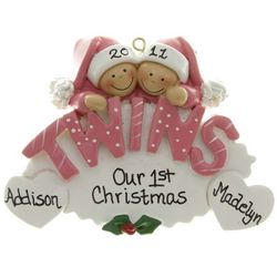 Twins Girls' First Christmas Ornament