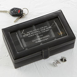 Personalized Inspirational Leather 12-Slot Accessory Box