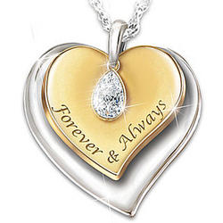 Forever In My Heart Sterling Silver White Topaz Necklace