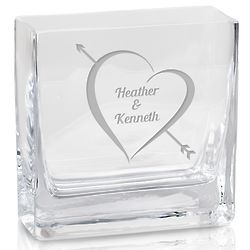 Cupid's Arrow Personalized Glass Vase