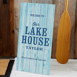 Home Away From Home Personalized Standing Wood Sign