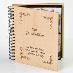 Smiles for Grandparents Engrave Wood Cover Photo Album