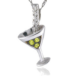 14K Diamond Yellow Sapphire Martini Necklace