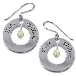 Personalized Two Names and Birthstone Earrings