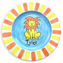 Boy's Personalized Lion Birth Plate