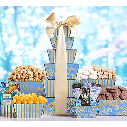 Blue and Gold Gift Tower