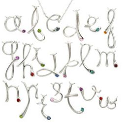 Tiffany Inspired Sterling Silver Birthstone Initial Necklace