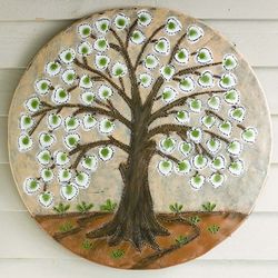 Lighted Tree of Life Recycled Oil Drum Lid Wall Art