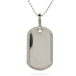 Small Sterling Silver Dog Tag Pendant
