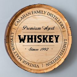 Personalized Family Distillery Barrel Bar Sign