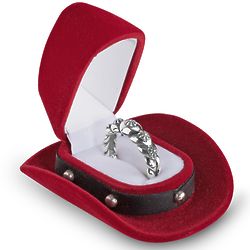Silver Ring and Cowboy Hat Ring Box