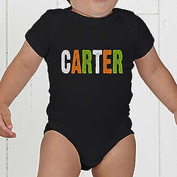 Personalized Halloween Letters Baby Bodysuit