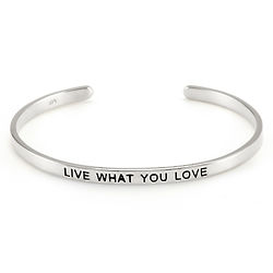 Live What You Love Silver Message Bracelet