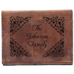 Personalized Leather Family Prayer Card Holder