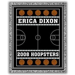 Classic Personalized Two Color Basketball Afghan