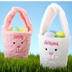 Personalized Plush Bunny Basket with Velcro Ears