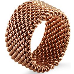 Tiffany Inspired Rose Gold Stainless Steel Mesh Ring
