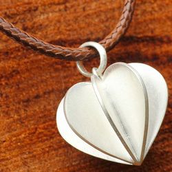 Modern Heart Sterling Silver Thai Necklace