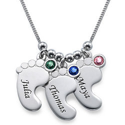 Mom's Personalized Baby Feet Necklace
