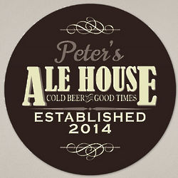 Personalized Ale House Round Wall Sign