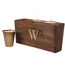 Personalized Rustic Wood Sugar Mold Candle Holder